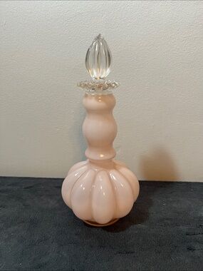 FENTON ART GLASS PINK MELON PERFUME BOTTLE